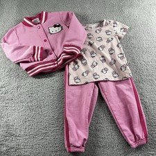 Hello Kitty Lot Bundle Girls 2T Bomber Jacket Sweatpants Shirt Pink Outfit Set