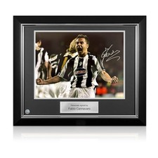 Fabio Cannavaro Signed Juventus Football Photo. Deluxe Frame
