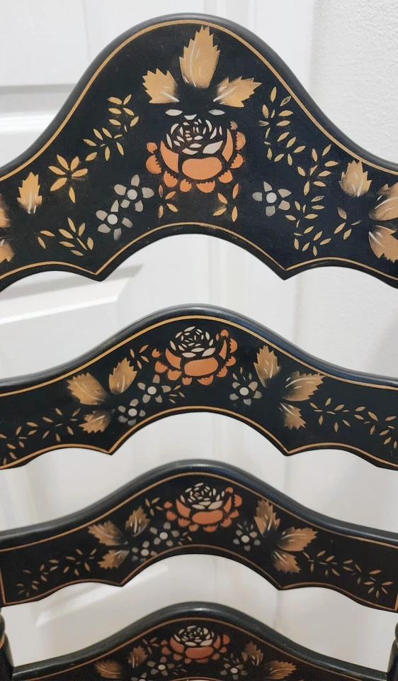 Винтажный ETHAN ALLEN Стиль Хичкока Черный Стул с Лестницей Сиденье Поворотные Ноги - Изображение 3 из 4