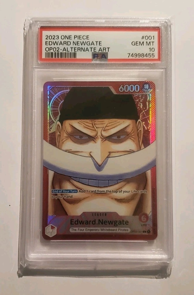 One Piece Paramount War Edward Newgate OP02-001 Leader Alt Art PSA 10 ENG