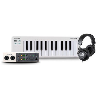 Arturia MicroLab mk3 25-key Keyboard Controller w/UA Interface/WA Headphone Wht