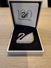 Swarovski 100 Year Anniversary Crystal Swan Broach with Box
