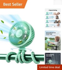 Portable Baby Stroller Fan with 360-Degree Rotation  LED - Ideal for Travel
