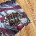 #001 - 1980s Airbrushed Orange Tab Levi's Cut off Denim Shorts — photo 3