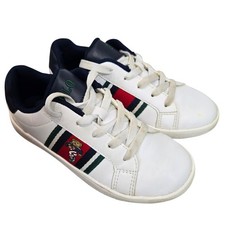 Polo Ralph Lauren Polo Bear White Leather Sneakers Shoes Football Big Kids 2