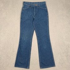 Vintage Wrangler Jeans Mens 30x30 Fits 28x30 Blue USA Made Dark Wash Ideal Zip