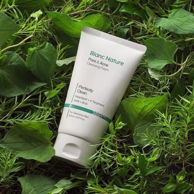 [BLANC NATURE] PORE & ACNE CLEANSING FOAM 150ML SEBUM CARE FACE WASH K-BEAUTY