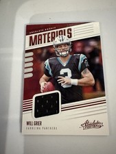 2019 Absolute Rookie Materials Will Grier RC Patch Panthers PLAYER WORN