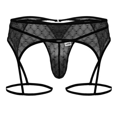 Mens Underwear: CandyMan 99898 Geometric Mesh Thongs