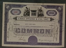 Chas. Pfizer & Co., Inc. 1944 100 akcji