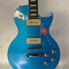 Solid body Electric Guitar Stainless Steel Rounded Frets Edge Lacquer Metal Blue