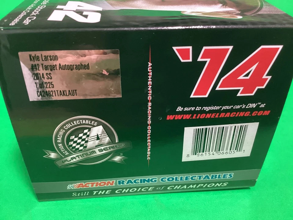 2014 novato Kyle Larson #42 autografiado 2 certificado de autenticidad producción más baja solo #225 hecho Foto 2 de 4