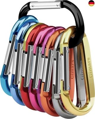 Gimars 10 Stück gefederter Verschluss Karabiner, Schlüsselanhänger Aluminium Ka