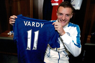 Jamie VARDY 12x8 Signed Autograph Photo Dealer COA