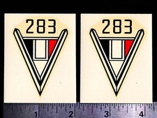 Chevy 283 V8 - Set Of 2 Original Vintage 60s Racing Water Slide Decals Corvette