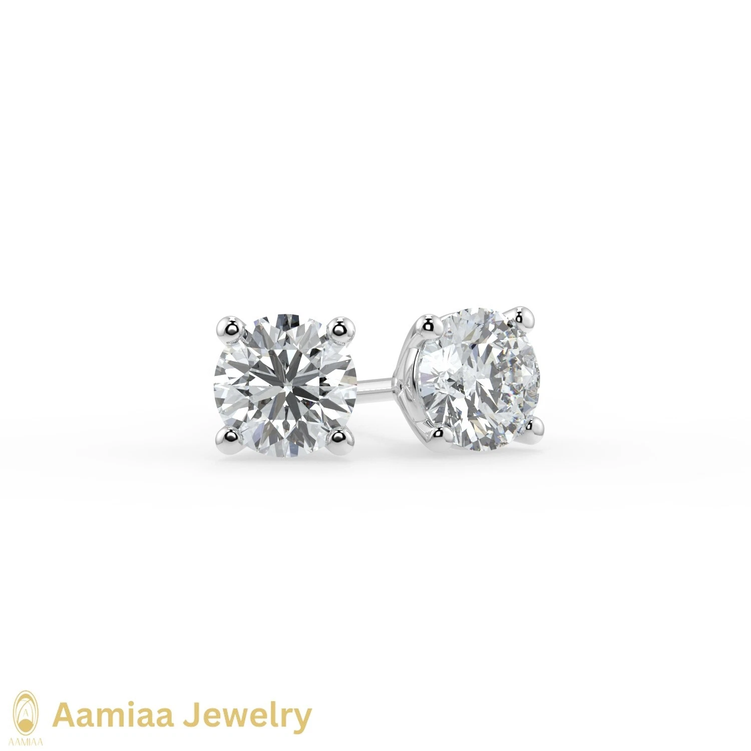 4.00TCW Stud Earrings Christmas Gift Round Lab Grown IGI Certified Diamond 14k Gold image-1