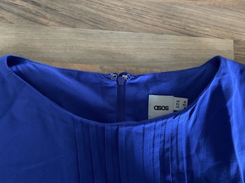 BRAND NEW NO TAGS BRIGHT BLUE SHORT SLEEVED BELTED DRESS FROM ASOS SIZE UK 12 - Picture 12 of 12