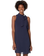 Vince Camuto Bonded Lace Fit & Flare Cotton Blend Navy Size 14