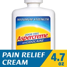 Aspercreme Pain Relieving Creme With Lidocaine (4.7 Oz) Arthritis Back Pain..+