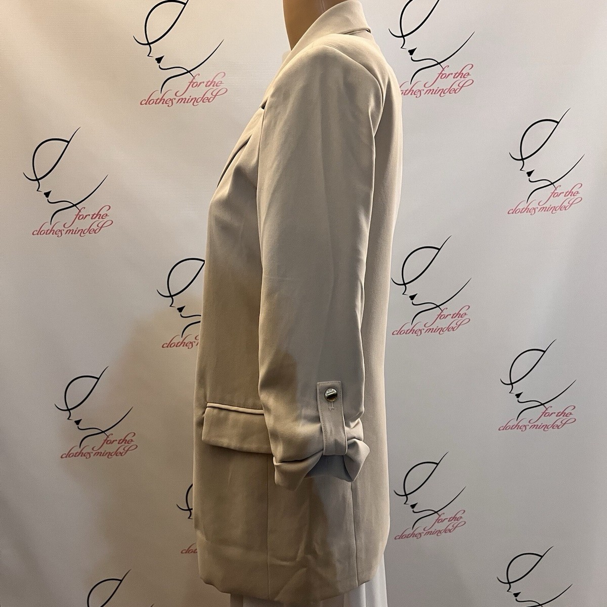 Giacca Shrug Tahari ASL In Finta Pelliccia Champagne – Taglia XL Con Spilla A Strass – Nuova Con Etichette