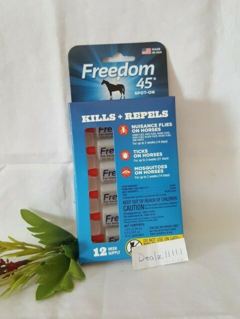 NEW* Freedom 45 Spot On for Horses 12 Week Kills Biting Flies Nuisance Insects