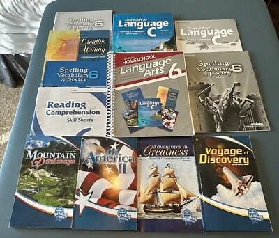 Abeka 6th Grade Language Arts 6 Curriculum Lot Of 12 Books Language C