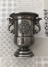 Silver Plated Posy Vase Tudor Rose. 9 Cms Tall.