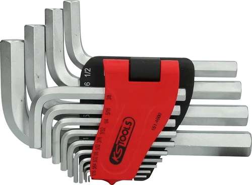 KS TOOLS Innen6kant-Winkelstiftschlüssel-Satz, Klapphalter,14-tlg1/16-3/4"
