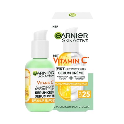   Garnier Serum-Creme gegen müde Haut und dunkle Flecken, Teint Vitamin C 50ml  