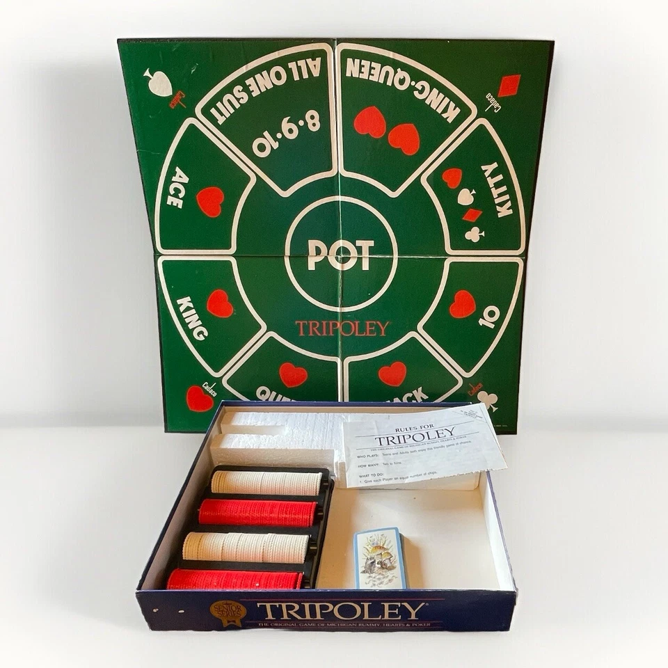 Tripoley, The Original Game of Michigan Rummy, Hearts & Poker - Cadco Complete - Image 3 of 3