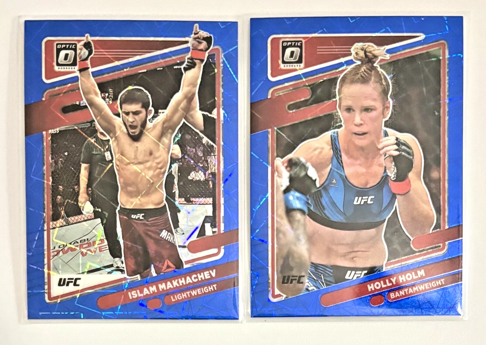2022 Panini Donruss Optic UFC - Islam Makhachev #12 Blue Velocity Prizm