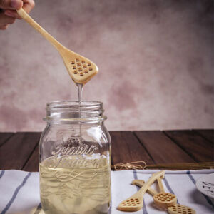 Bionic natural De madera miel Dipper Cuchara de palo de servidor Drizzler de mezcla saludable _ ti