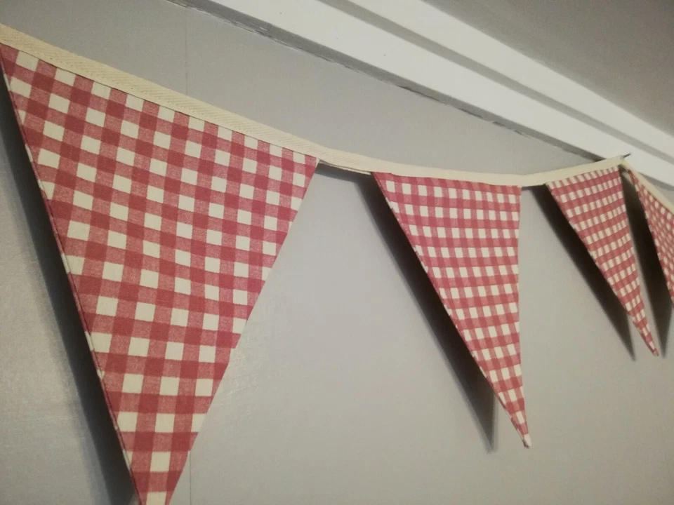 Tela a cuadros rosa bunting Foto 2 de 3