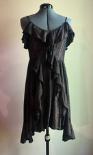 Amadi Anthropologie Women's Bronze Alley Shimmer Ruffle Dress Small NWT