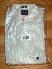 NWT Abercrombie  Fitch Men Button Down Logo Dress Oxford Shirt L Mint Stripes