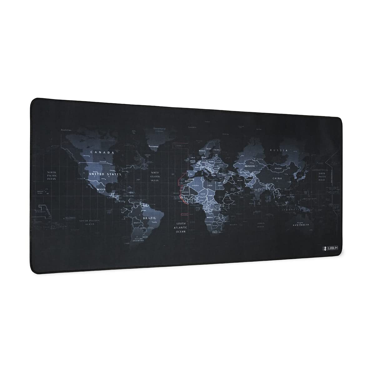 SUBBLIM World XL Mousepad Black Mouse Mat 90 x 40 cm World Map Design