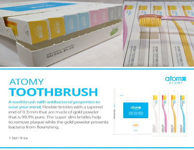 Korea Atomy Anti-bacterial TOOTHBRUSH Gums protection Oral Brush 8pcs FDA   OK!