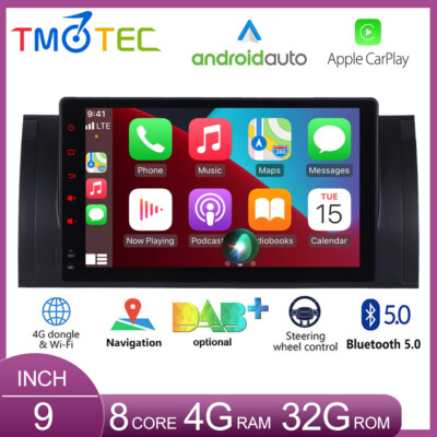 9'' Touchscreen Autoradio Autoradio Sat für BMW E39 E53 X5 Wireless CarPlay