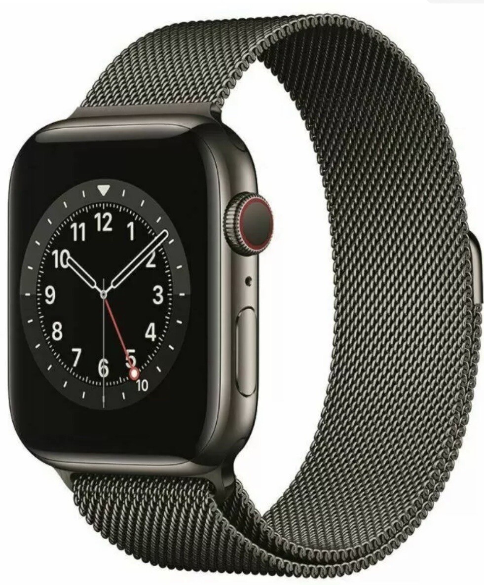 Apple Watch Series 6 44mm Case with Milanese Loop - Graphite Stainless  Steel, Regular (GPS + Cellular) (M07R3LL/A) for sale online | eBay