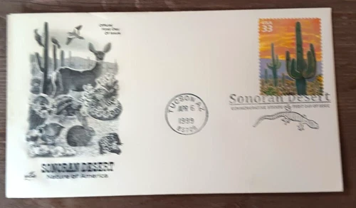 SONORAN DESERT SAGUARO CACTUS TUCSON ARIZONA 1999 ARTCRAFT CACHET FDC UNADDR