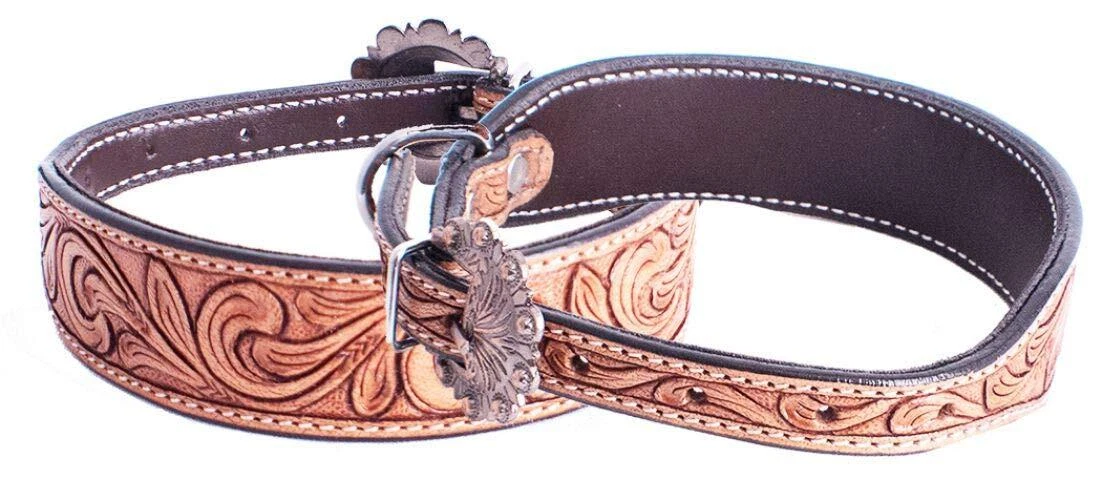 Showman Couture Leaf Tooled Leather Dog Collar | eBay