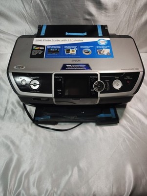 Epson Stylus Photo R380 Digital Inkjet Photo Printer - Black/Silver $200 Retail
