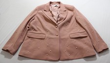 ASOS Luxe Women's Curve Pearl Tailored Blazer NC3 Dusty Rose Size UK 30 (US 26)