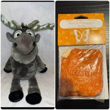 Scentsy Buddy Disney Frozen SVEN reindeer plush With New Porch Pumpkin Scent Pak