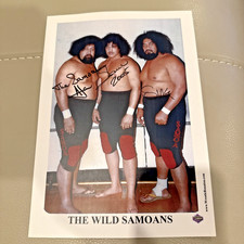 The Wild Samoans AFA SIKA SAMU Signed Photo WWE WWF