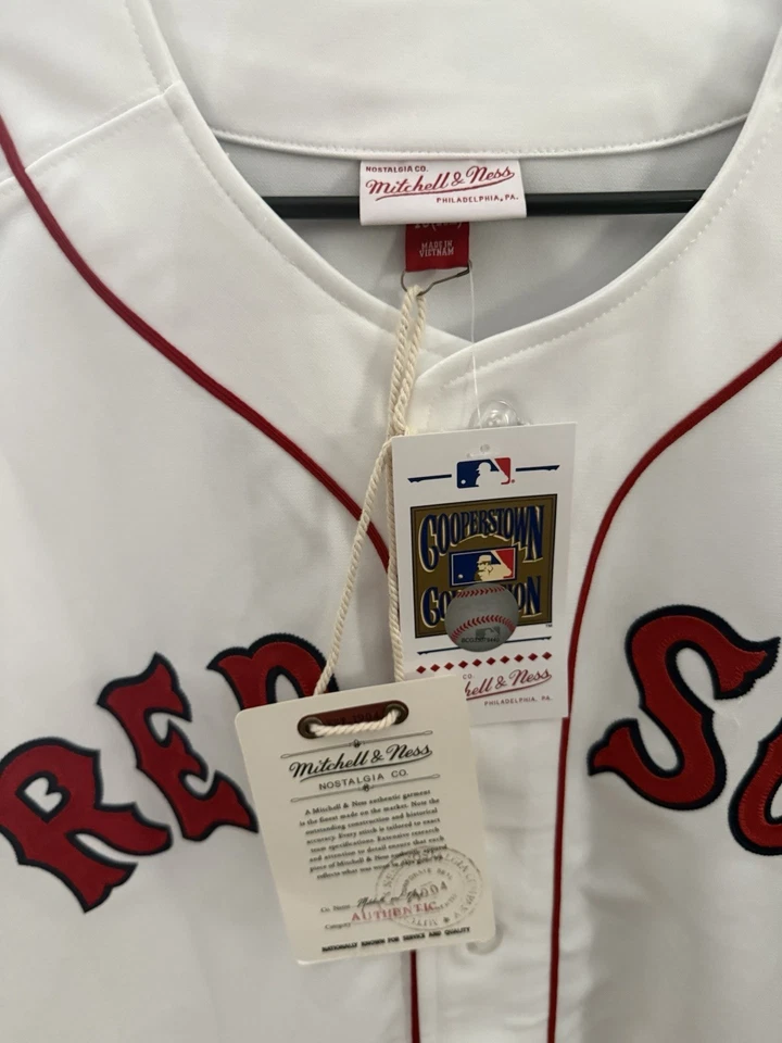Camiseta David Ortiz autografada Mitchell & Ness 2004 WS fanáticos e liga principal de beisebol autêntica - Imagem 4 de 4