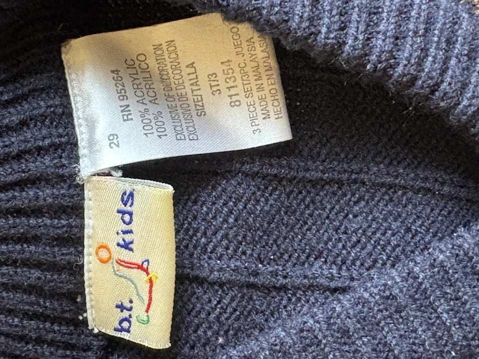 Chaleco Suéter Vintage B.T Niños 100% Acrílico Cazador Verde Niños Pequeños Foto 4 de 4