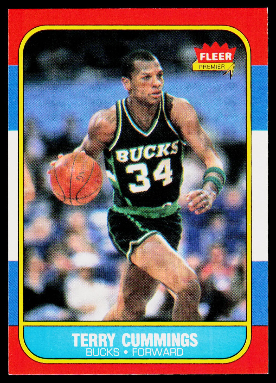 Terry Cummings, 1986-87 Fleer, #20, Milwaukee Bucks,