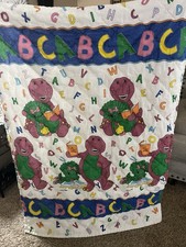 Vintage 1993 Barney the dinosaur baby bop alphabet toddler quilt Comforter