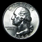 1960 Silver Washington Quarter Dollar ---- Gem BU Coin ---- #PP720